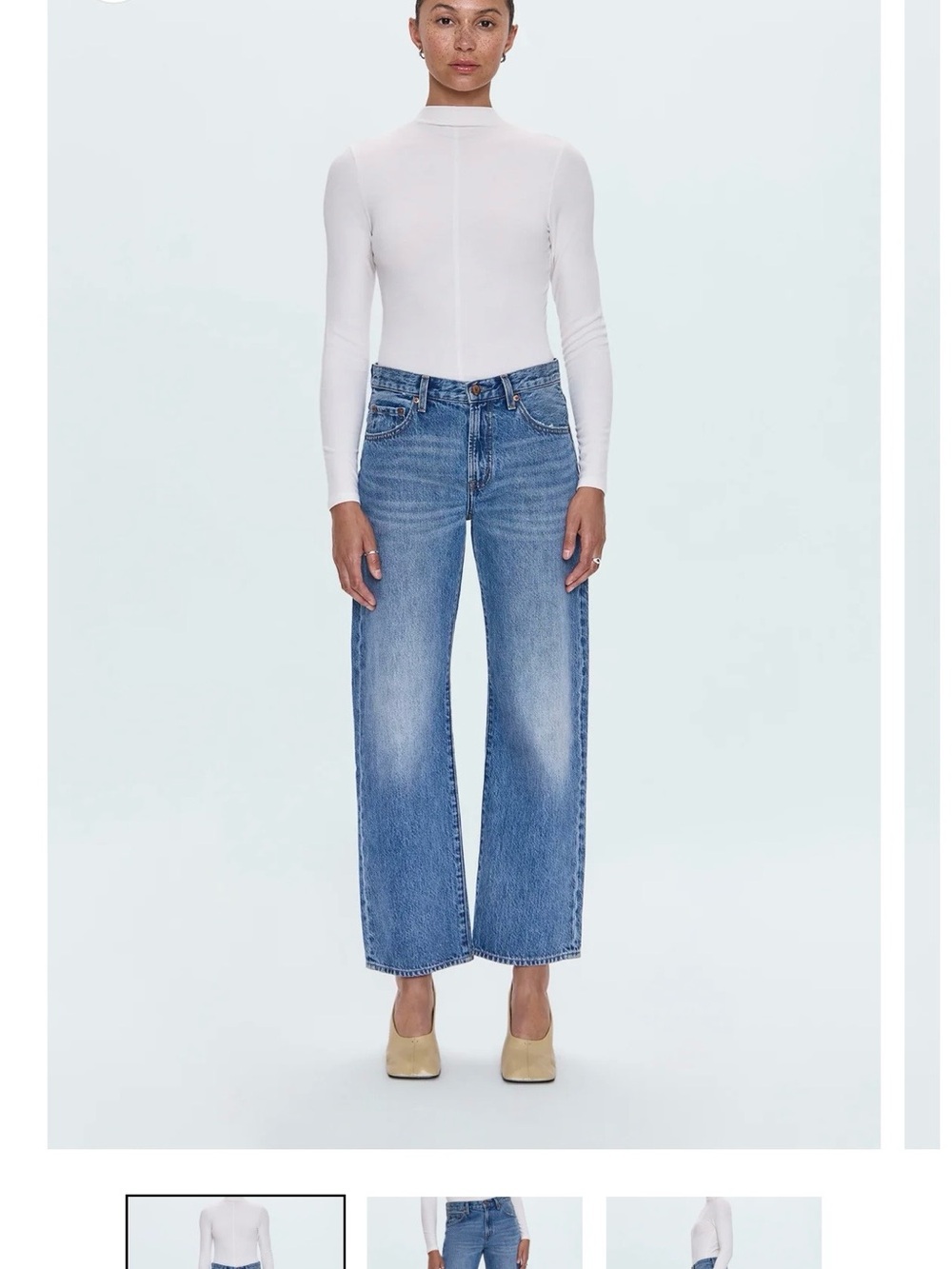 Pistola Lexi Mid Rise Bowed Straight Jeans